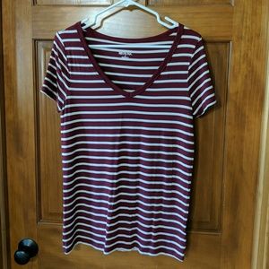 Maroon stripe top